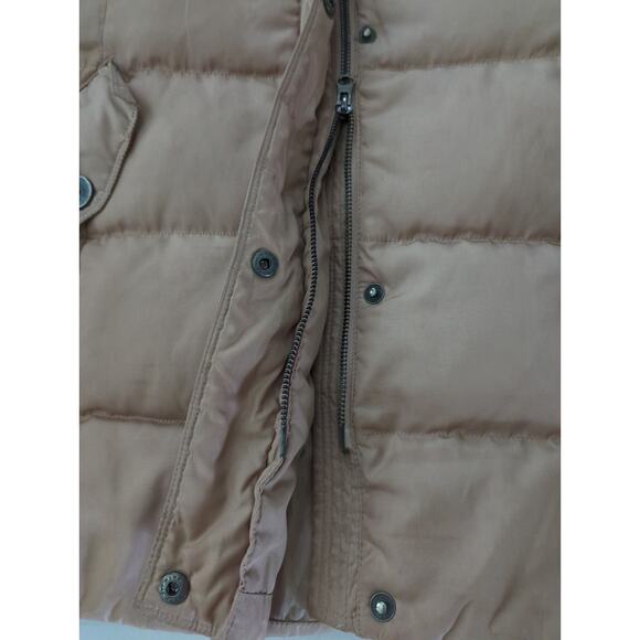 LANDS' END Down Puffer Coat Full Zip Side pockets Tan Car Coat Women's M (10-12) - Picture 7 of 9